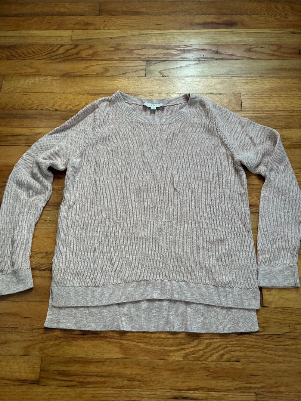 LOFT Lightweight Blush Crewneck Knit Sweater
